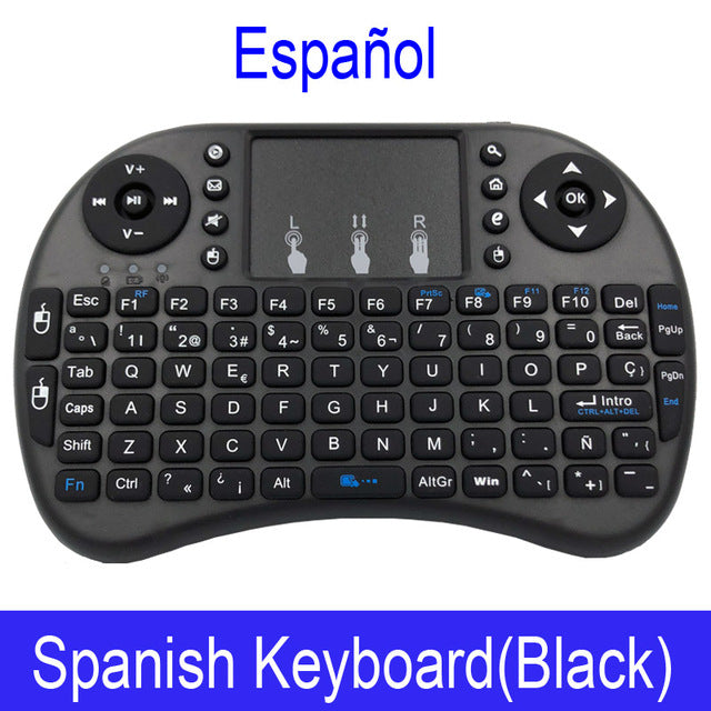 7 color backlit i8 Mini Wireless Keyboard 2.4ghz English Russian 3 colour Air Mouse with Touchpad Remote Control Android TV Box