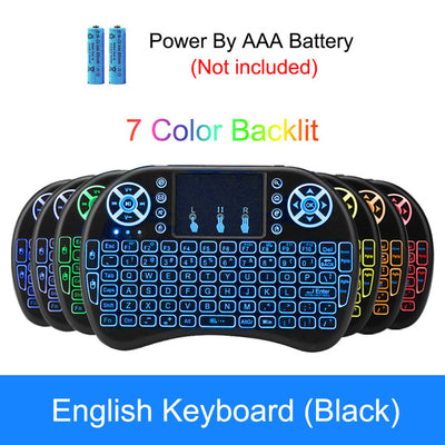 VONTAR i8 keyboard backlit English Russian Spanish Air Mouse 2.4GHz Wireless Keyboard Touchpad Handheld for TV BOX Android X96