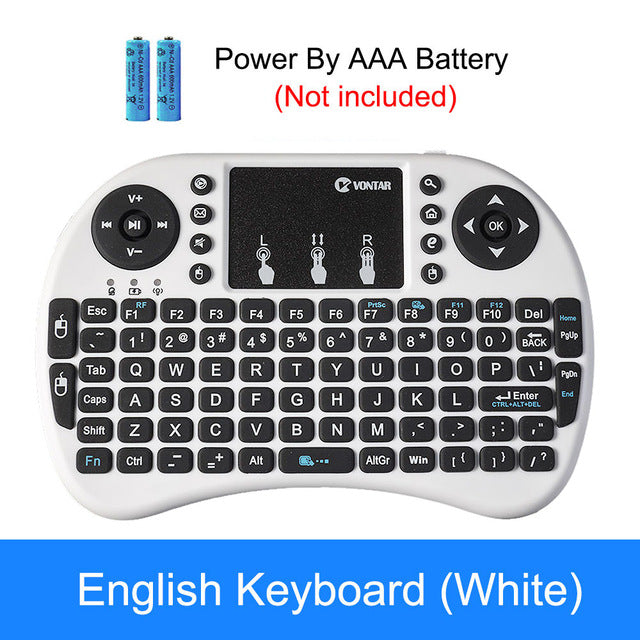 VONTAR i8 keyboard backlit English Russian Spanish Air Mouse 2.4GHz Wireless Keyboard Touchpad Handheld for TV BOX Android X96