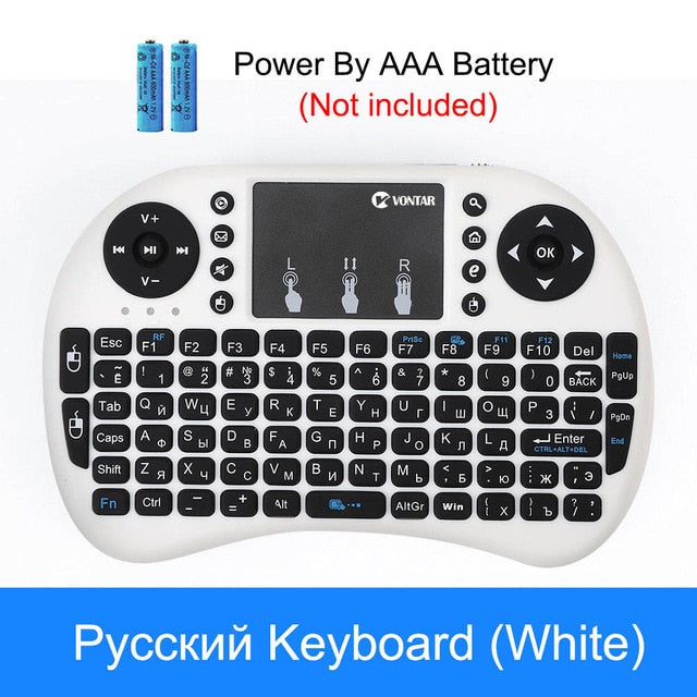 VONTAR i8 keyboard backlit English Russian Spanish Air Mouse 2.4GHz Wireless Keyboard Touchpad Handheld for TV BOX Android X96